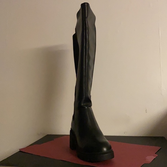 JUSTFAB Block Heel Knee High Boots Wide Calf - Picture 7 of 7